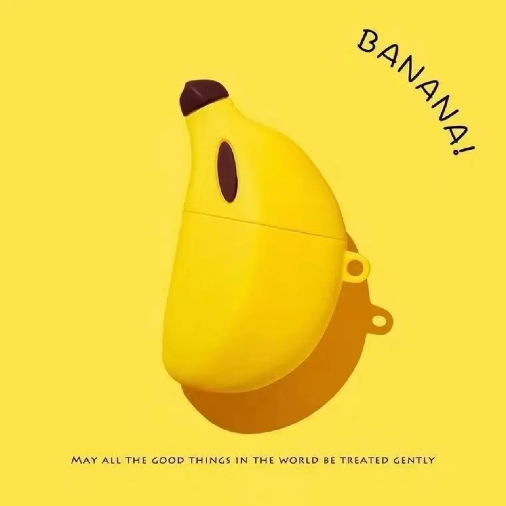 الموز الاستريو الإبداعي مناسب لجهاز Apple airpods2/3/4 حافظة واقية وحافظة سماعة رأس بلوتوث لاسلكية Pro4 ge