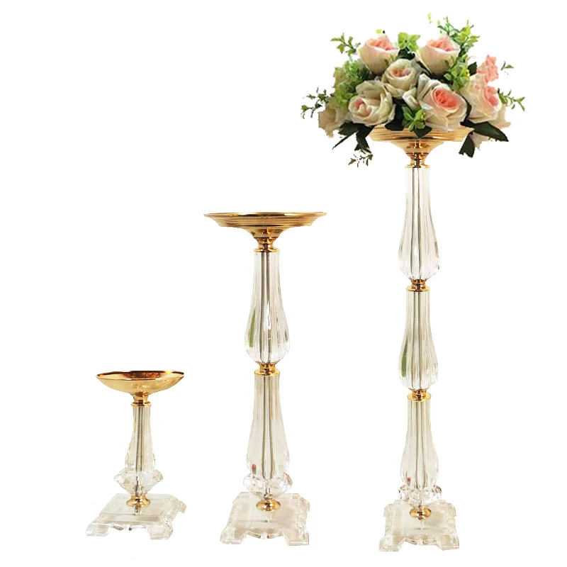 

European Clear Vases Acrylic Table Flower Vase Wedding Party Centerpieces Event Road Lead Flower Rack For Home Decoration