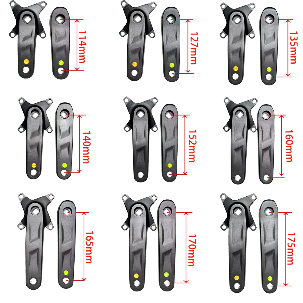 

114mm/127mm/135mm/140mm/152mm/160mm Шатуны с квадратным конусом MTB 104BCD Детский горный велосипед, односкоростной 1X Шатунная звездочка 30T/32T/34T/36T/42T Детские велосипеды