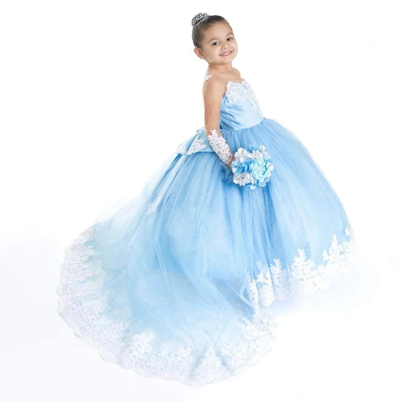 Mädchen Prinzessin Festzug Kleid lange Ärmel Blumen mädchen Kleider für Hochzeiten mit Bogen Kleinkinder Spitze Tüll Geburtstags feier Kleider