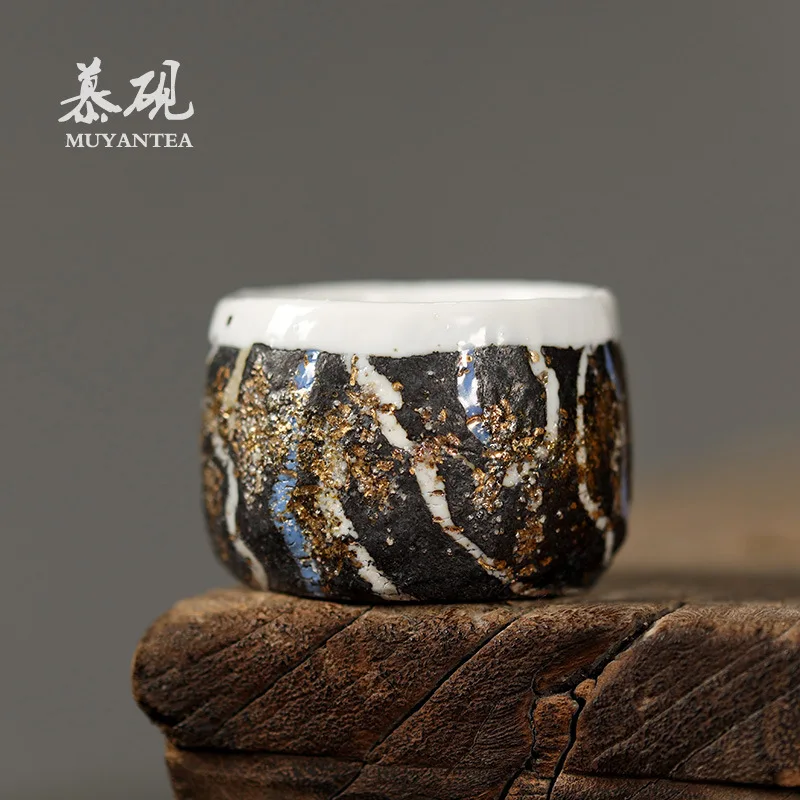 Mu Yan Japanese-Style Hand-Carved Professor Gao Yue's Old Rock Clay Master Cup, Creative Personal Tea Tasting Single Cup
