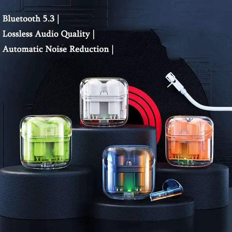 

YX06 TWS True Wireless Bluetooth Earphones Transparent HiFi Stereo ENC Noise Canceling Earbuds With Mic For Xiaomi Huawei Apple