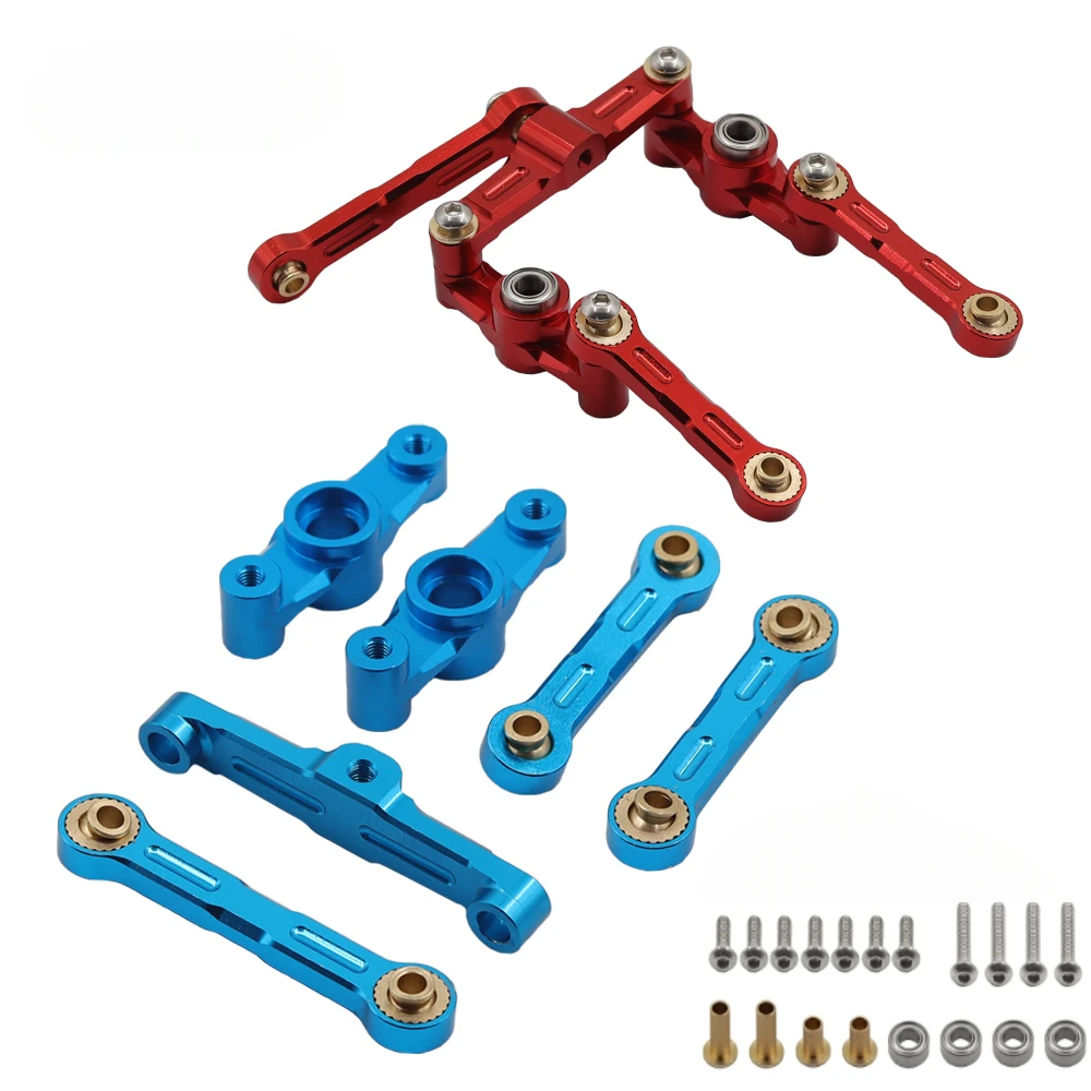 Aluminum Ball Bearing Crank Steering Assembly Link Set for Tamiya TT02 TT-02 TT-02D 1/10 RC Drift Car Parts Accessories