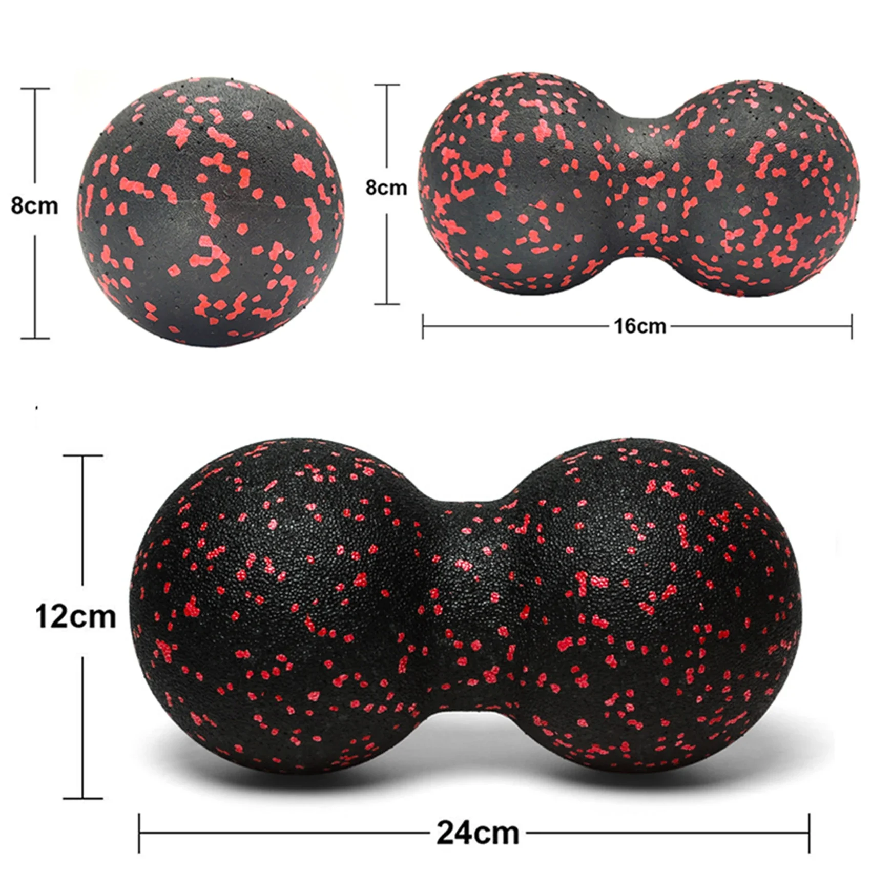 Peanut Massage Ball Set Lacrosse Ball Physical Trigger Point Therapy Myofascial Ball Muscle Knots Yoga Crossfit Self Massage