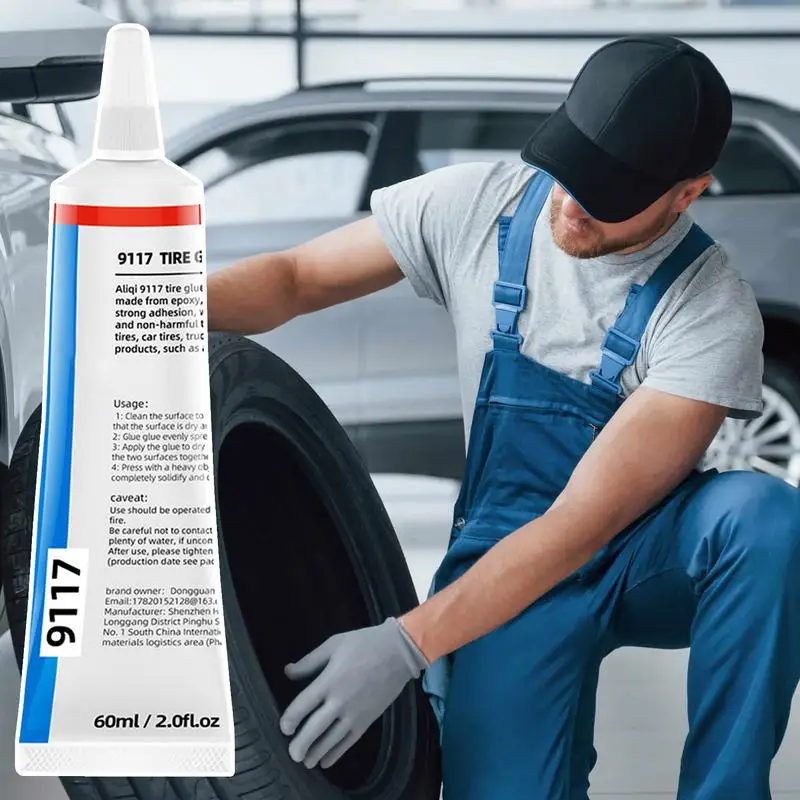 Rubber Cement Tire Repair 60ml Heat Resistant Quick Dry Tire Glue For Sidewall Repair Multifunctional Portable Strong Adhesive