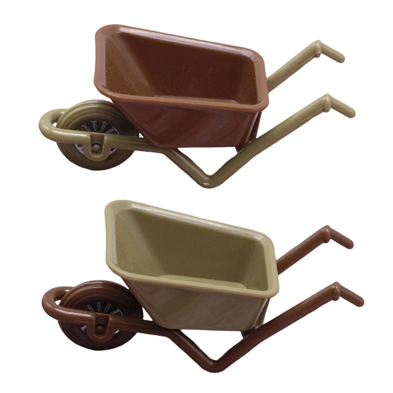 Carro en miniatura para casa de muñecas, Mini remolque, herramienta de granja, modelo, muebles de jardín, juguete de decoración, 1 ud.
