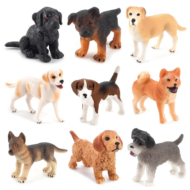 Simulation Animal Small Dog Puppy Educational Cognitive Model Micro Ornaments Plastic Decoration Gift A0085