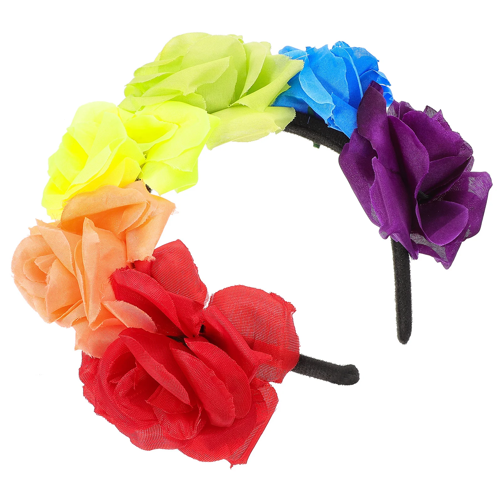 

1Pcs Rose Hairbands Colorful Flower Hair Hoops Bridal Party Stage Performance Women Headdress Accessories Hair Hoops