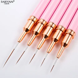 7/9/11/15/20mm Nail Art Liner Brush linee di disegno fai da te Stripe Flower Painting Pen Pink