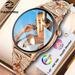 Nowy inteligentny zegarek damski 466*466 ekran z amoletem zawsze wyświetla czas NFC Bluetooth Call Fashion IP68 wodoodporny sportowy męski Smartwatch