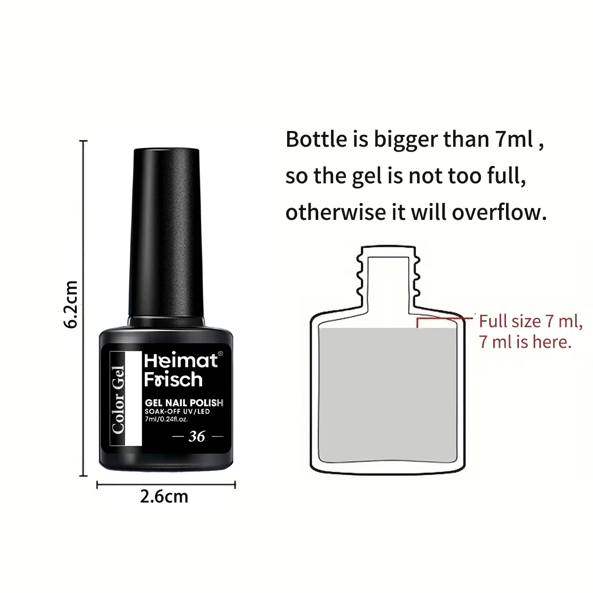 Heimat Frisch Ensemble de vernis à ongles gel 6 pièces - Vernis à ongles à paillettes nues, formule de gelée transparente, peut être durci sous la lumière LED, Long-La