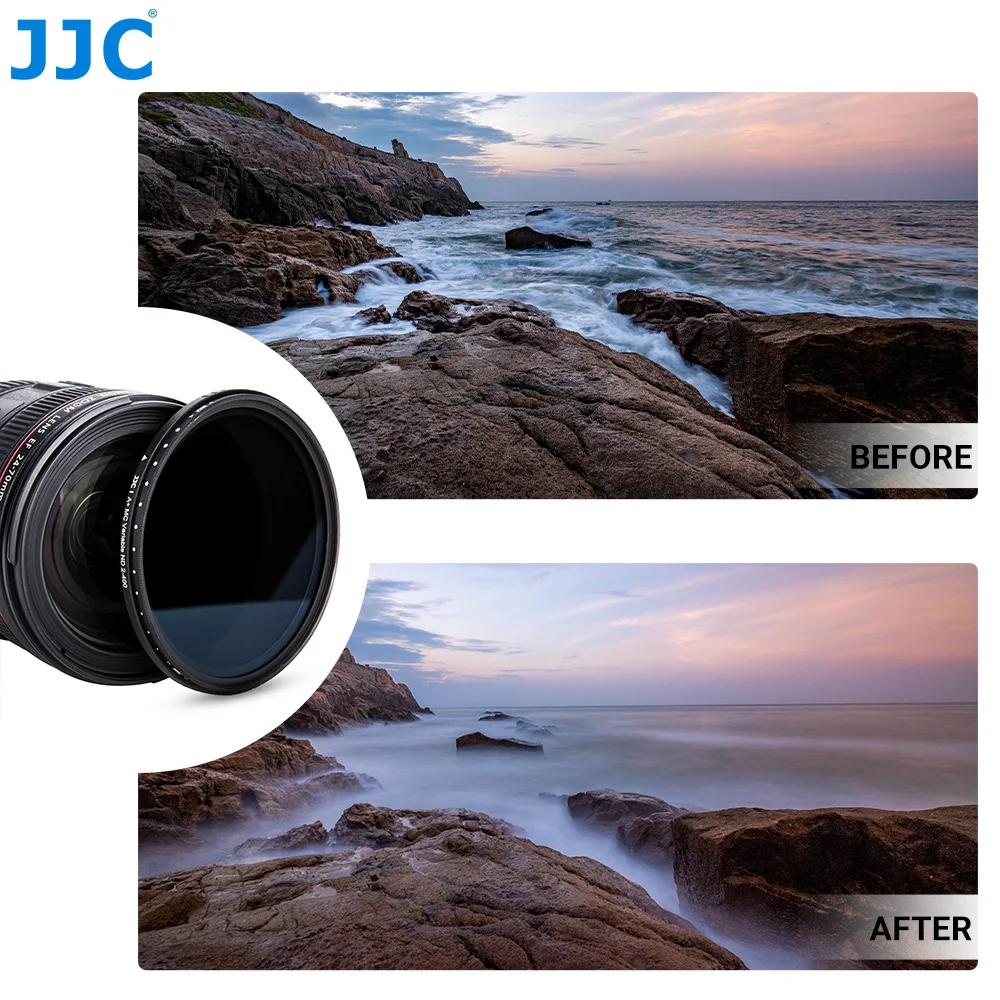 JJC ND Filter Variable ND2-400 Neutral Density Fader Adjustable Lens Filter 49 55mm 58mm 67mm 77mm 82mm Photography Accessories