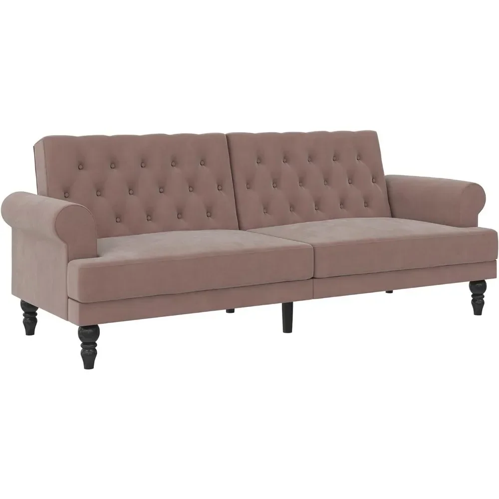 Novogratz Cassidy Upholstered Futon, Blush Velvet