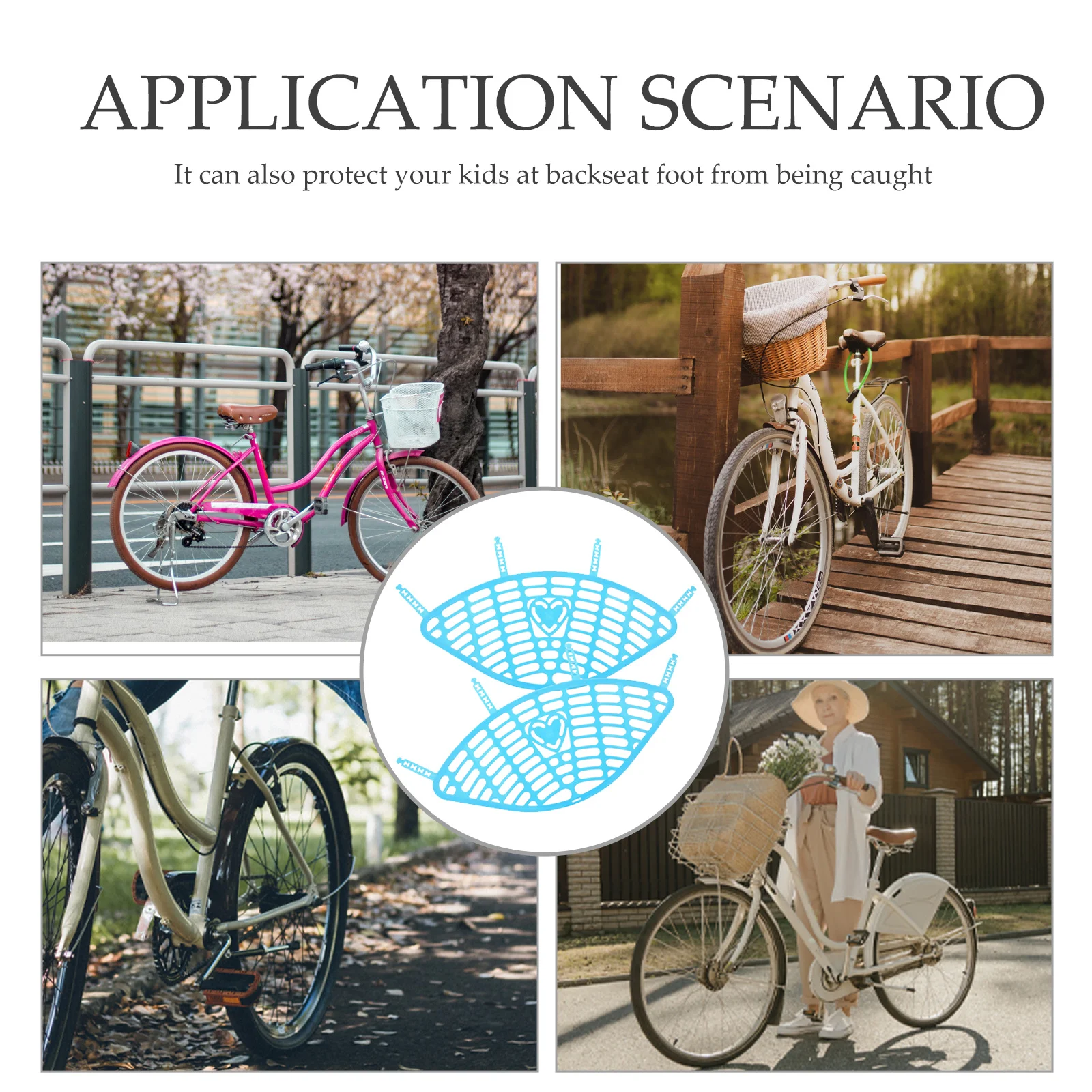 

2Pcs Bike Protective Net Rear Wheel Mesh Premium Plastic Protective Screen Backseat Foot Guard Electric Bike Supply