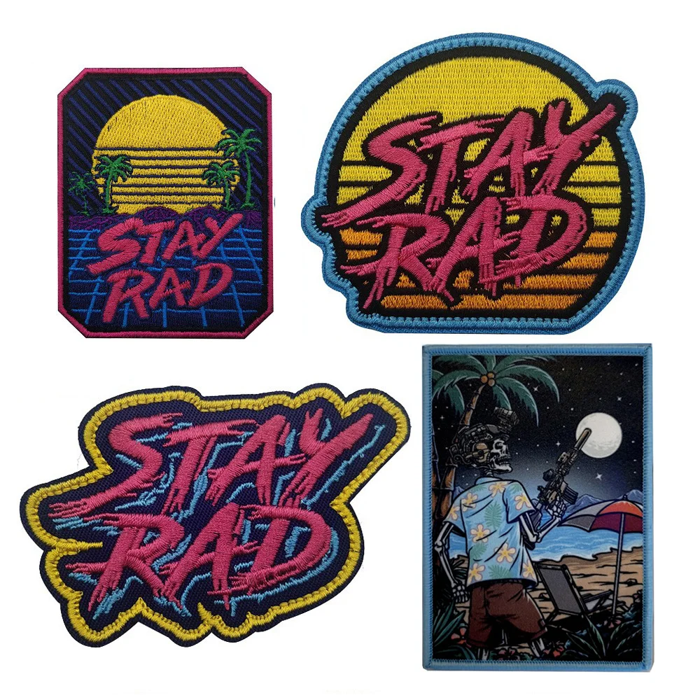 Stay Rad  Wild Outdoor Nature Yeet Send It Goon Operator Embroidered Patch Camping Hiking Climbing Badges Appliques for Backpack