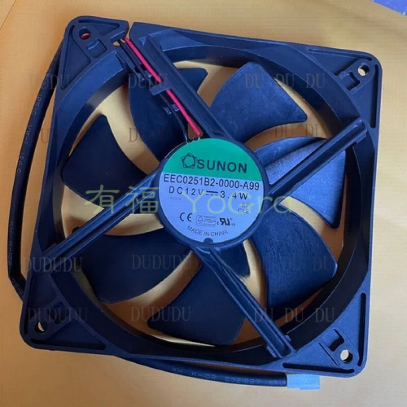 D 1pcs for SUNON EEC0251B2-0000-A99 12V 3.4W 12CM 12025 Mute Fan