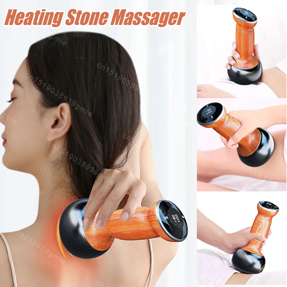 Electric Guasha Massager Heating Vibration Scraping Hot Compress Eye Massager Stone Neck Face Skin Lifting Removal Wrinkle Tools