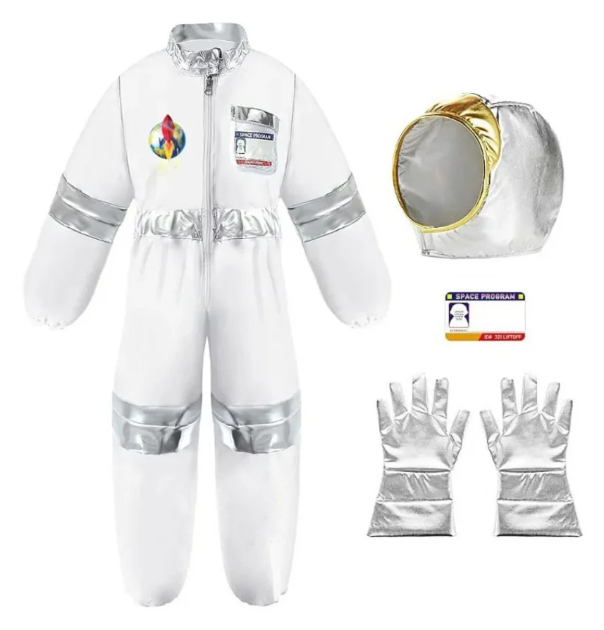 Cosplay Costume Pink Astronaut Height100-150 Pop Space-Themed Dress-Up Outfits Space Explorer Role-Play Jumpsuit Park Performanc view 6