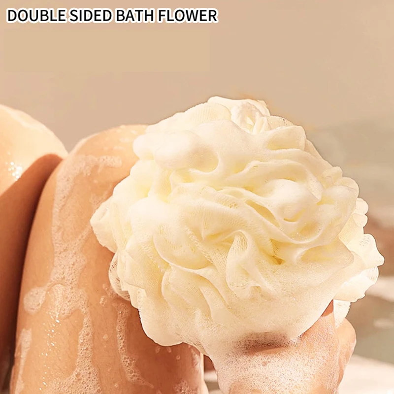 【2 In 1 Bath Ball Towel Loofah With Drawstring Closure For Soap Soft Exfoliating Mesh Shower Sponge Skin Care Bathing Tool】