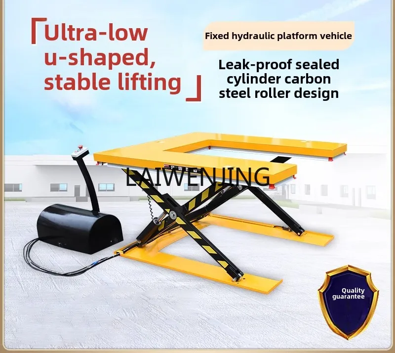 HLZ hydraulic lift low type barrier-free scissor fixed lifting platform hoist