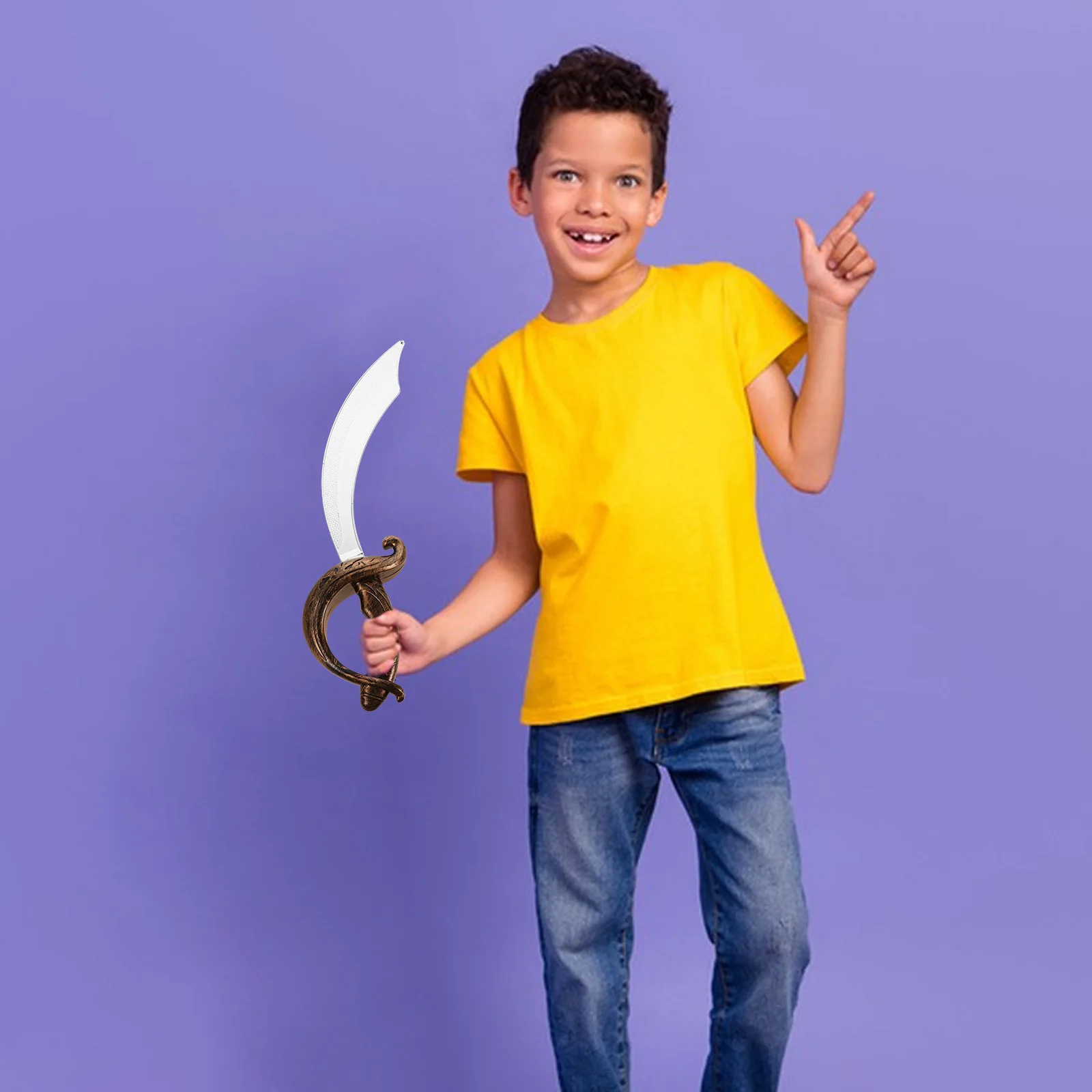 

1Set Pirate Sword Plastic Playset Halloween Cosplay Party Props Costume Accessories Kids Pirate Swords for Kids