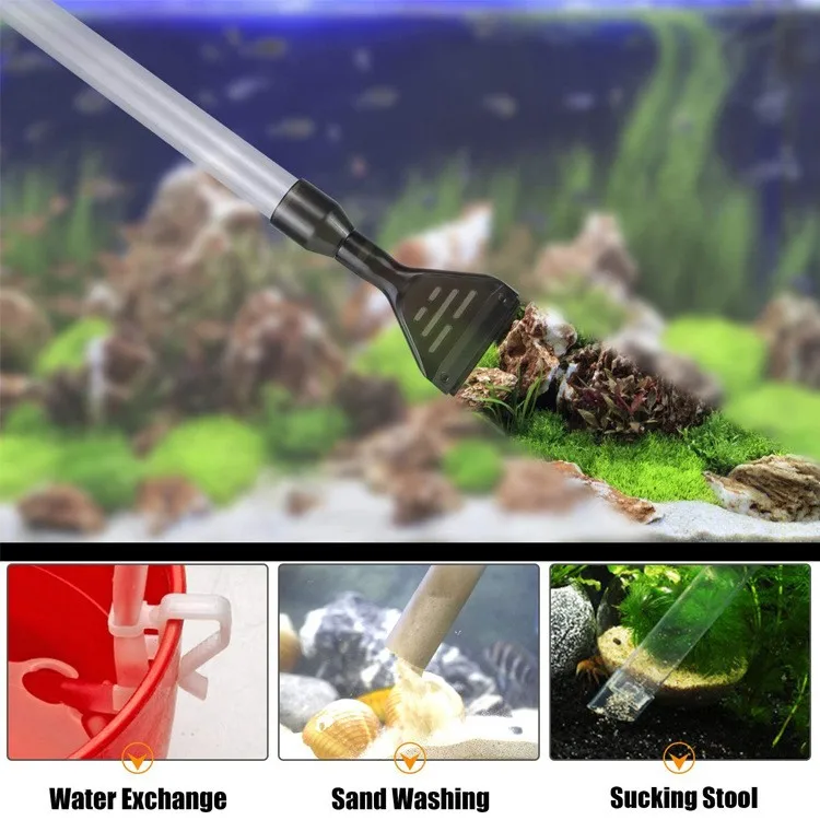 Aquarium Fish Tank Cleaning Water Change Pipe Sandwasher Siphon Scraping Stool Scraping Wiping Algae Removing Moss