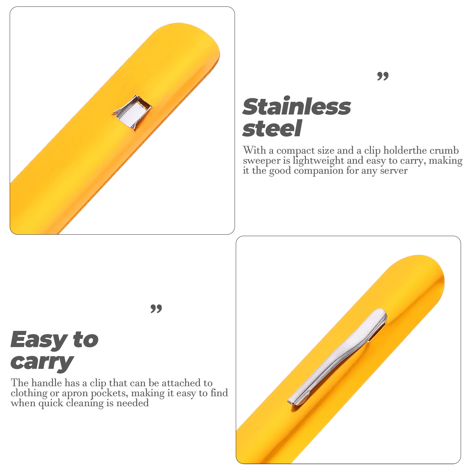 

2pcs Crumb Scraper Kitchen Tool Stainless Steel Restaurant Desktop Cleaning Sweeper Breadcrumbs Dustpan Countertop