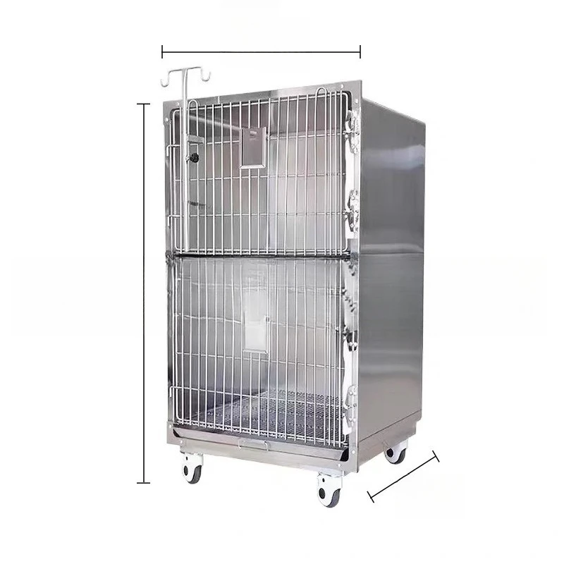 

New 304 stainless steel pet inpatient special cage dog combination infusion cat cage hospital