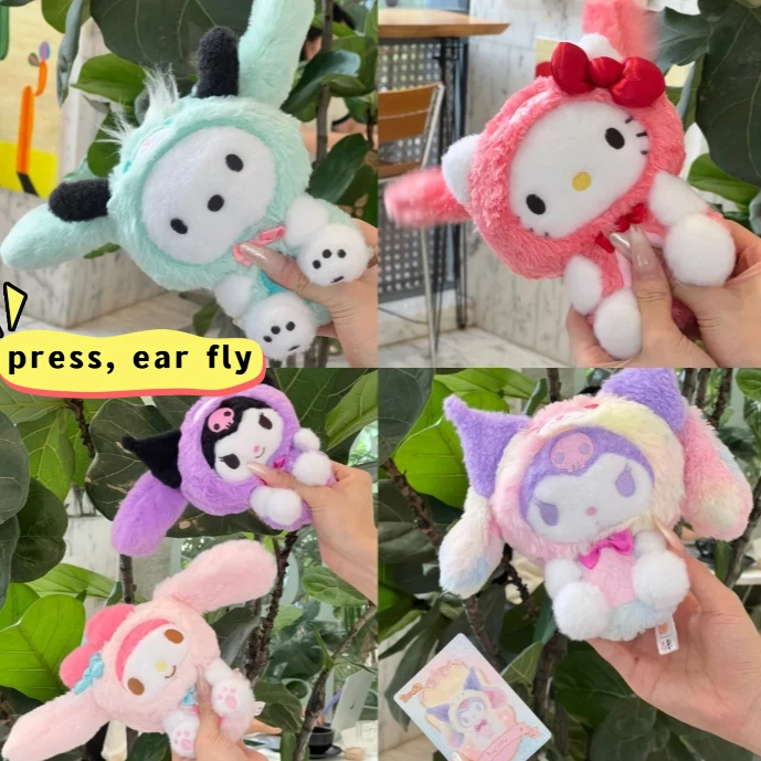 

Новая оригинальная глухая коробка Sanrio Overjoyed Series, милые куклы, коллекция украшений, модный тренд, подарок на день рождения, Рождество, подвеска для девочки