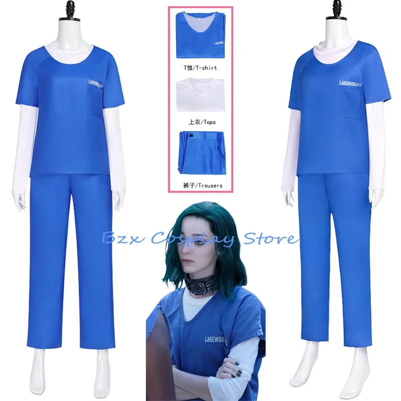 Miss Polaris Cosplay Anime X Lorna Cosplay Dane Costume Blue Uniform Suit Halloween Costume Outfit for Woman Adult