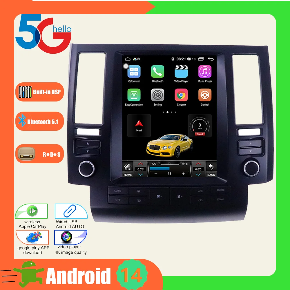 Multimedia Video Android14  For Infiniti Fx35 2003-2007 Car DVD GPS Navigation Auto Radio Stereo Carplay Multifunction Head Unit