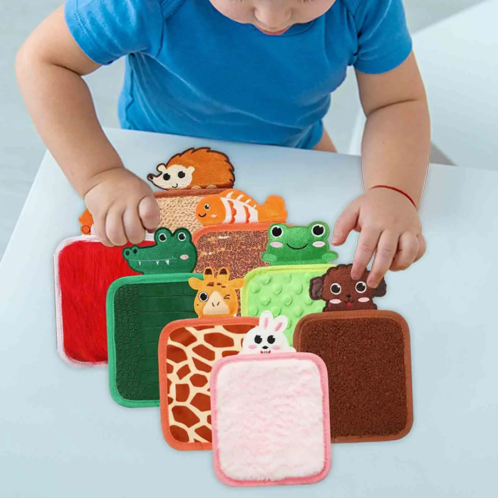 8 Pieces Sensory Mats Portable Animal Sensory Tiles Textured Sensory Pads for Boys Girls Classroom Exploration Home Preschool