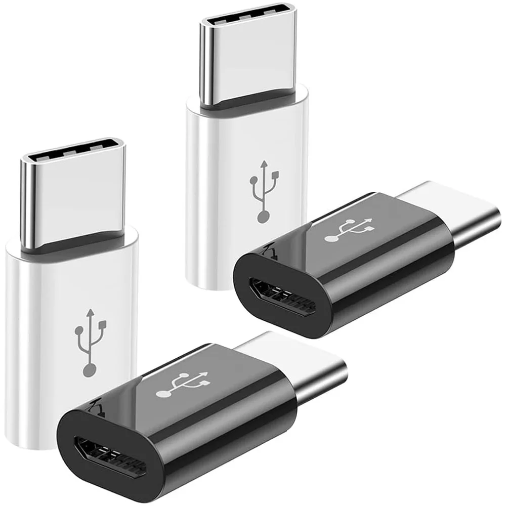 4 قطع مايكرو USB إلى USB C، مايكرو USB أنثى إلى USB-C ذكر OTG محول آيفون، لسامسونج جالاكسي، الهواتف من النوع C، الأجهزة اللوحية والمزيد