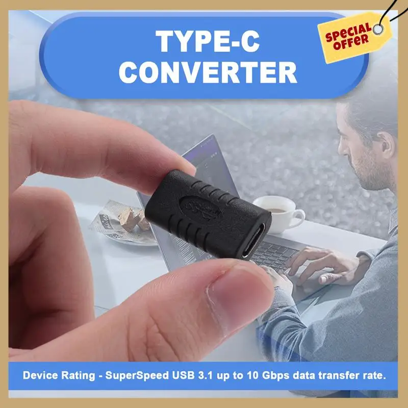 Адаптер USB C «мама-мама» Тип C. Прямой крошечный адаптер USB-C. Конвертер разъема USB 3.1 Type-C-WMAN.