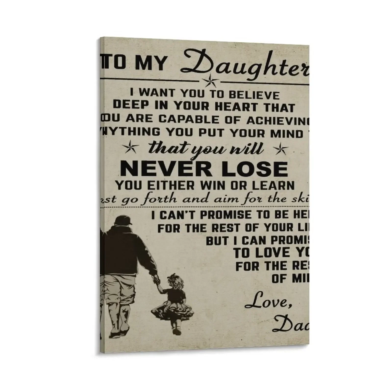 

To My Daughter, Special Gift For Daughter From Dad Canvas Painting room decoration paintings wall decor posters for room