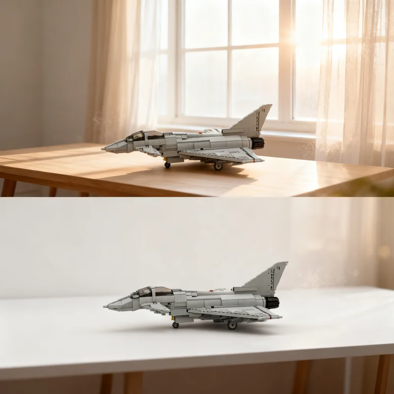 

1108pcs MOC Eurofighter Typhoon 1 34 Scale Creator Expert Model Building Blocks Architecture Christmas Gifts Toy Idea Education