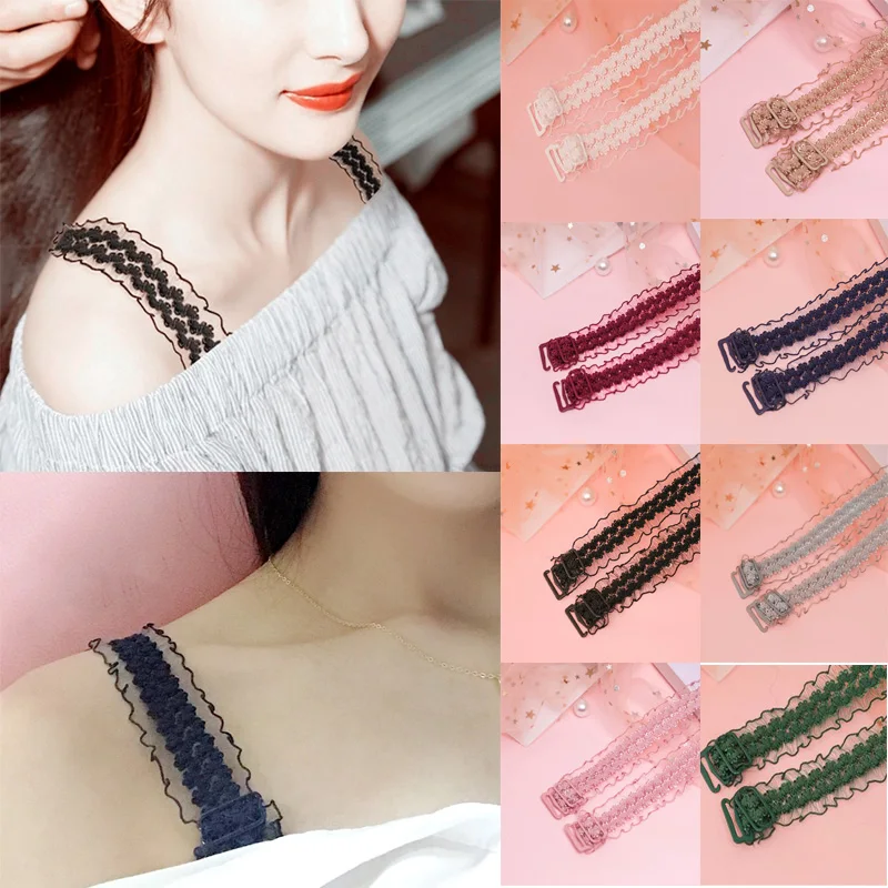 

Women Elastic Bra Strap Bra Accessories Floral Lace Bra Strap Anti-slip Adjustable Shoulder Straps For Bridal Wedding Party