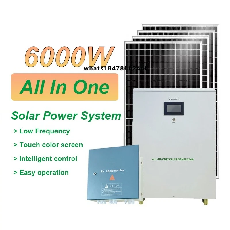Off Grid Hybrid Solar Energy Storage System Full Package 6KW All in One Solar Power System Full Set