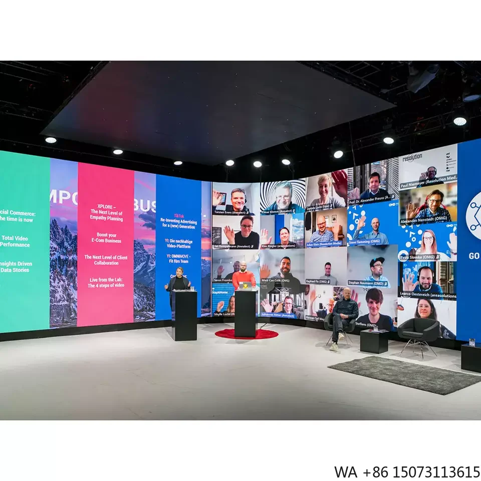 جدار فيديو LED للإيجار بدون خياطة - 500 × 500 مم P2.6/P2.9/P3.91/P4.81 خلفية للمسرح الداخلي/الخارجي