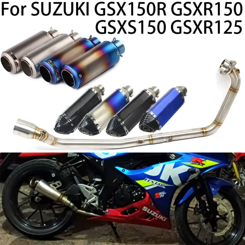 For Suzuki GSX150R GSXR150 Motorcycle Exhaust Tail pipe DB Killer Front Pipe Middle Link Connect Pipe Muffler Tube Slip On