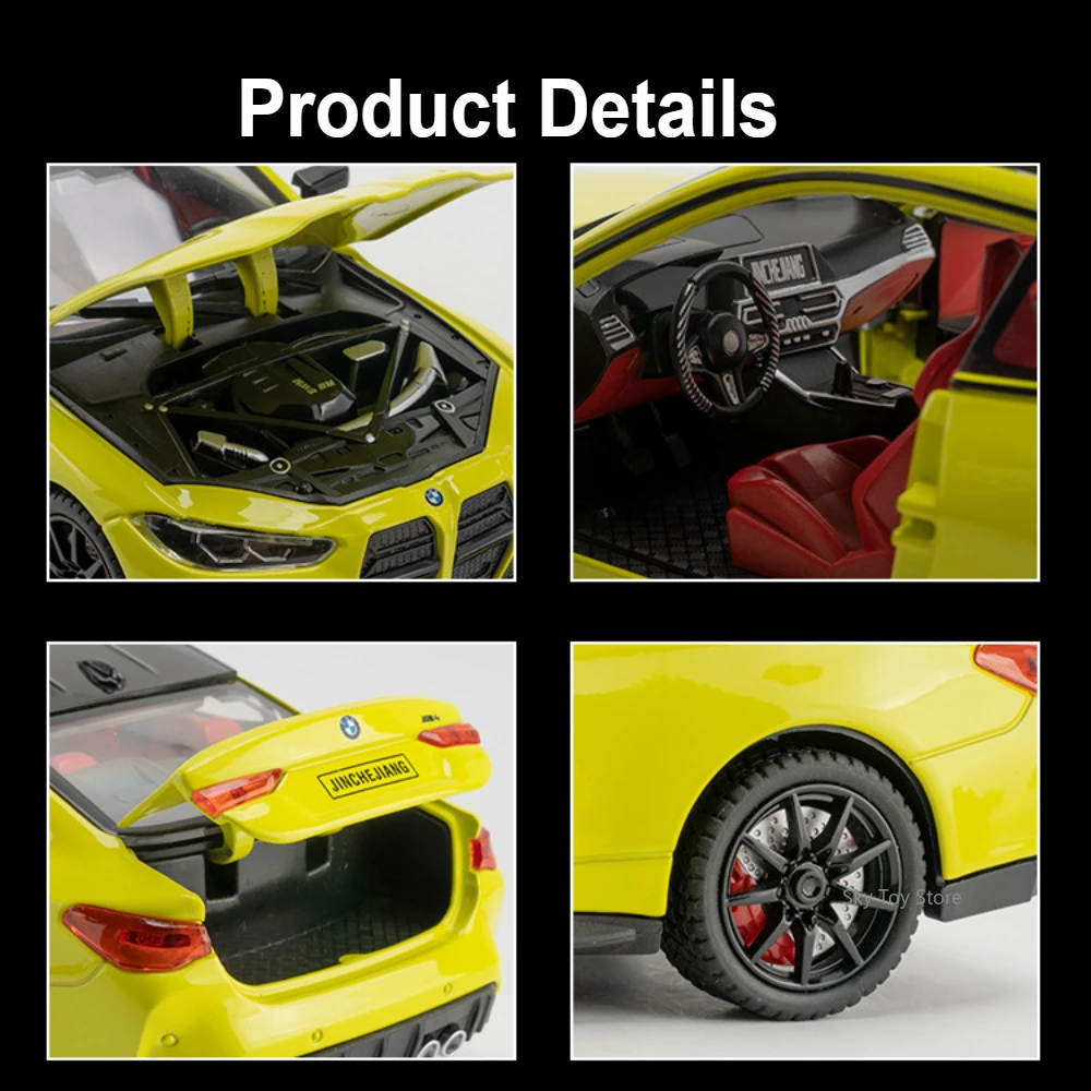 Scala 1:24 M4 XM Modello di auto in miniatura Pressofuso in lega Giocattoli con luce sonora Tirare indietro Porte di veicoli Modelli aperti Regalo per adulti per ragazzo