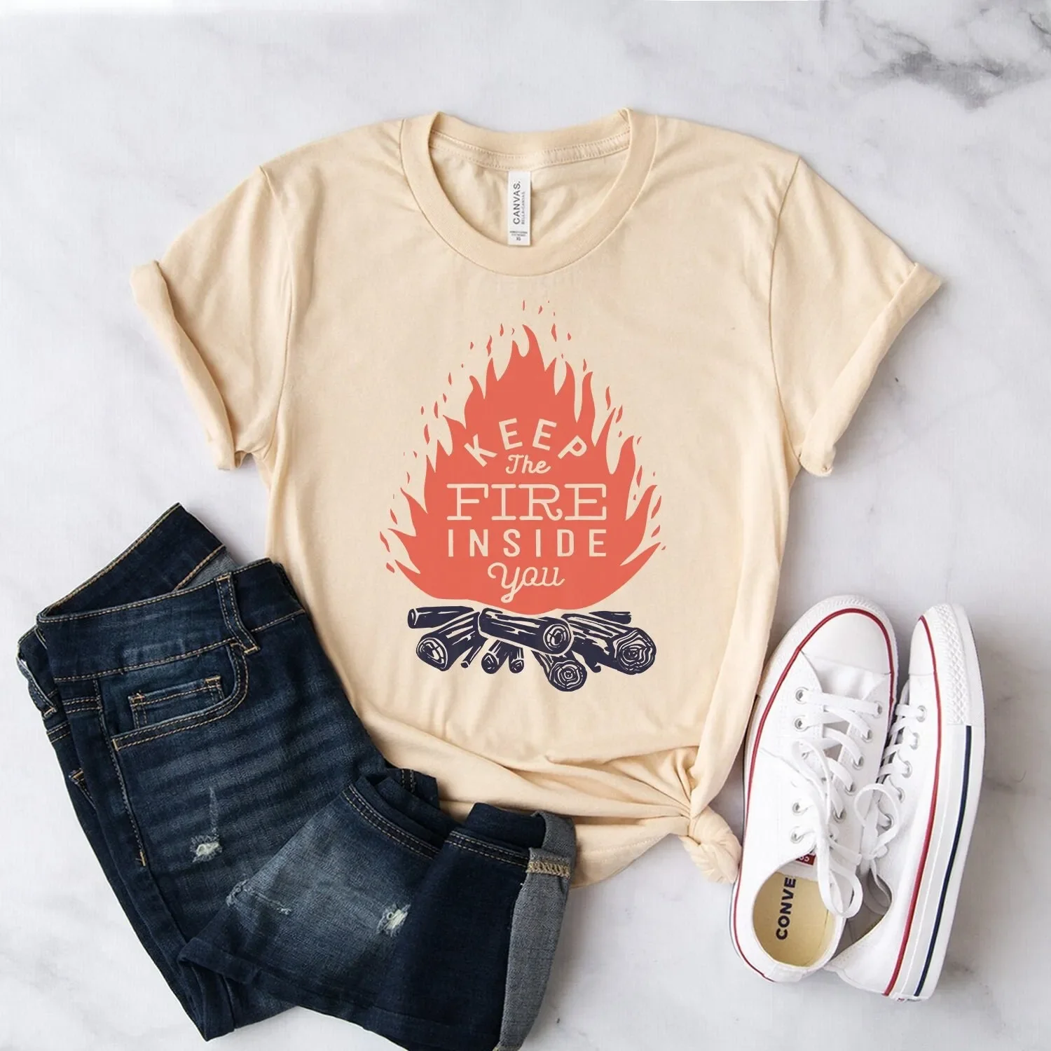 Fire Inside You T Shirt Inspirational Kindness Wanderlust Travel Softstyle
