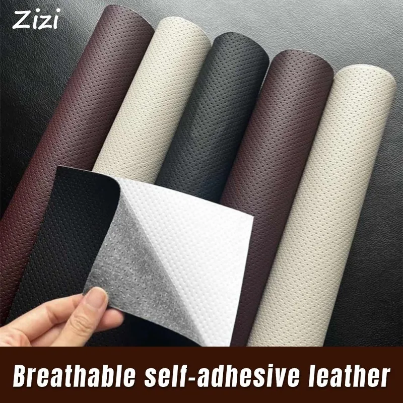 

Perforated Breathable Self Adhesive Leather PU Leather Repair Patch for Furniture Couch Sofa Furniture Car Seats Office Chairs