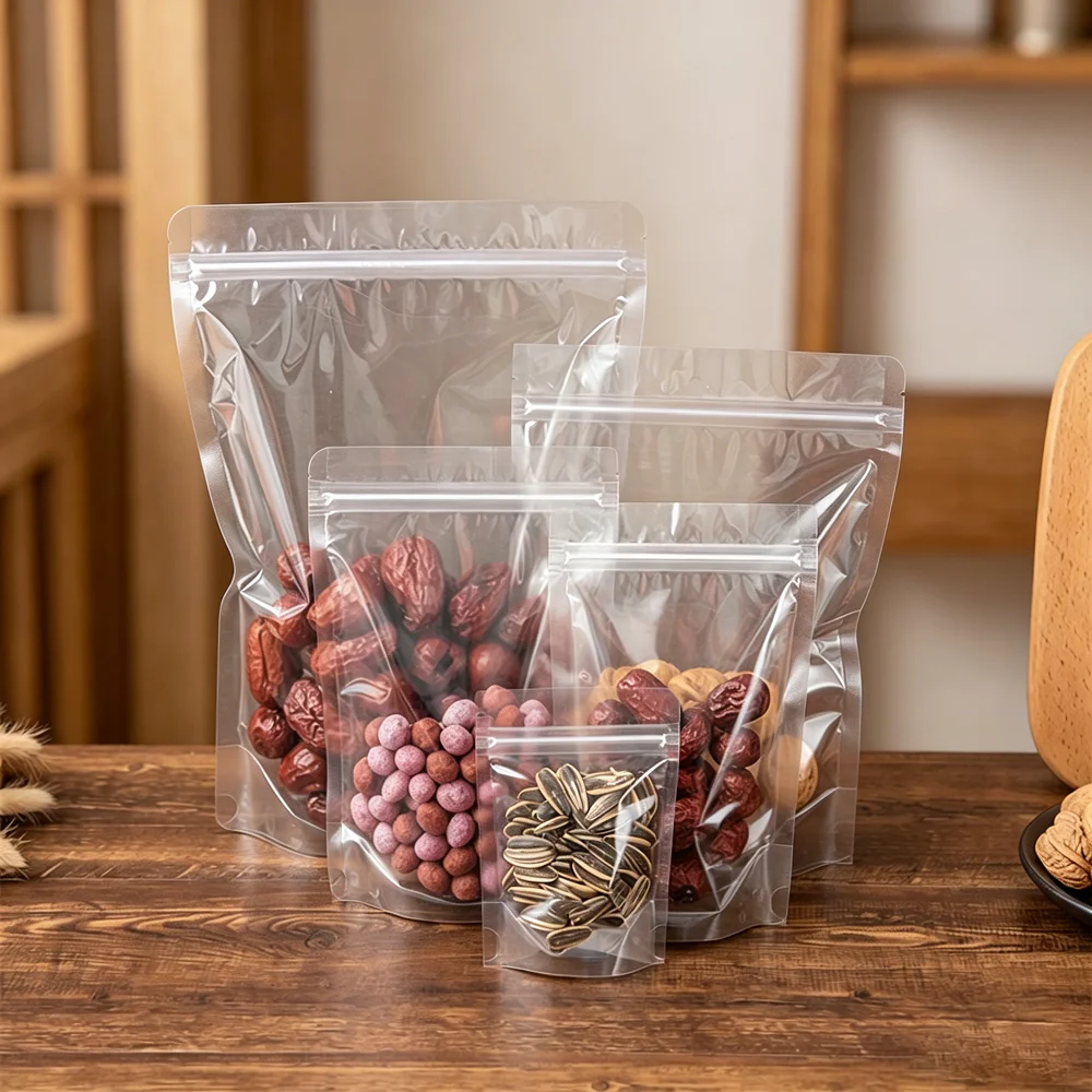 Food Snacks Corner - 100PCS 0.14mm Round Corner Clear Stand