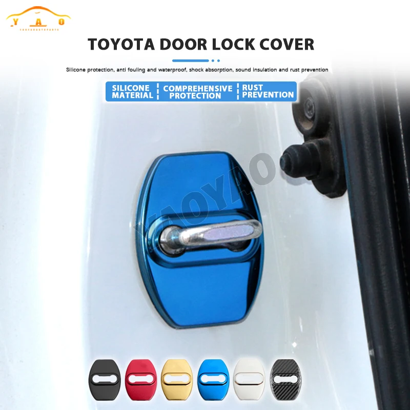 

For Toyota Land Cruiser Prado RAV4 Venza 4pcs Stainless Steel Car Door Lock Cover Interior Accessories