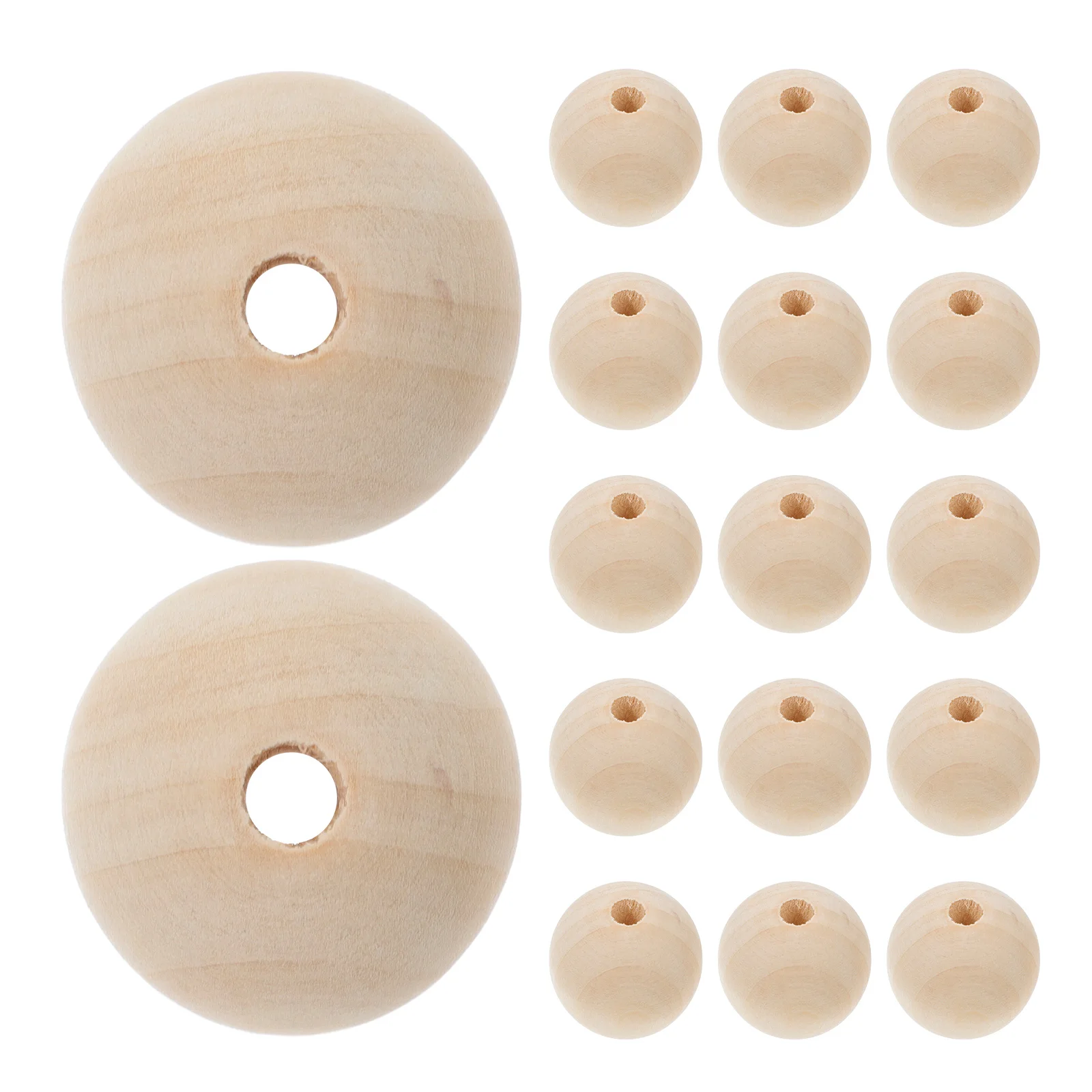 

20 Pcs Wooden Round Shape Bracelet Making Bracelets Beads Craft Supplies Necklace Diy Beads Natural Finish