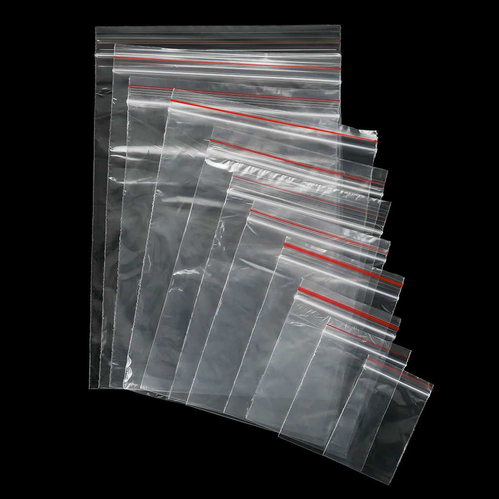 

100Pcs Small Zip Lock Bag Multiple Sizes Plastic Clear Bags for Jewelry Beads Bracelets Storage Small Items Packaging Supplies