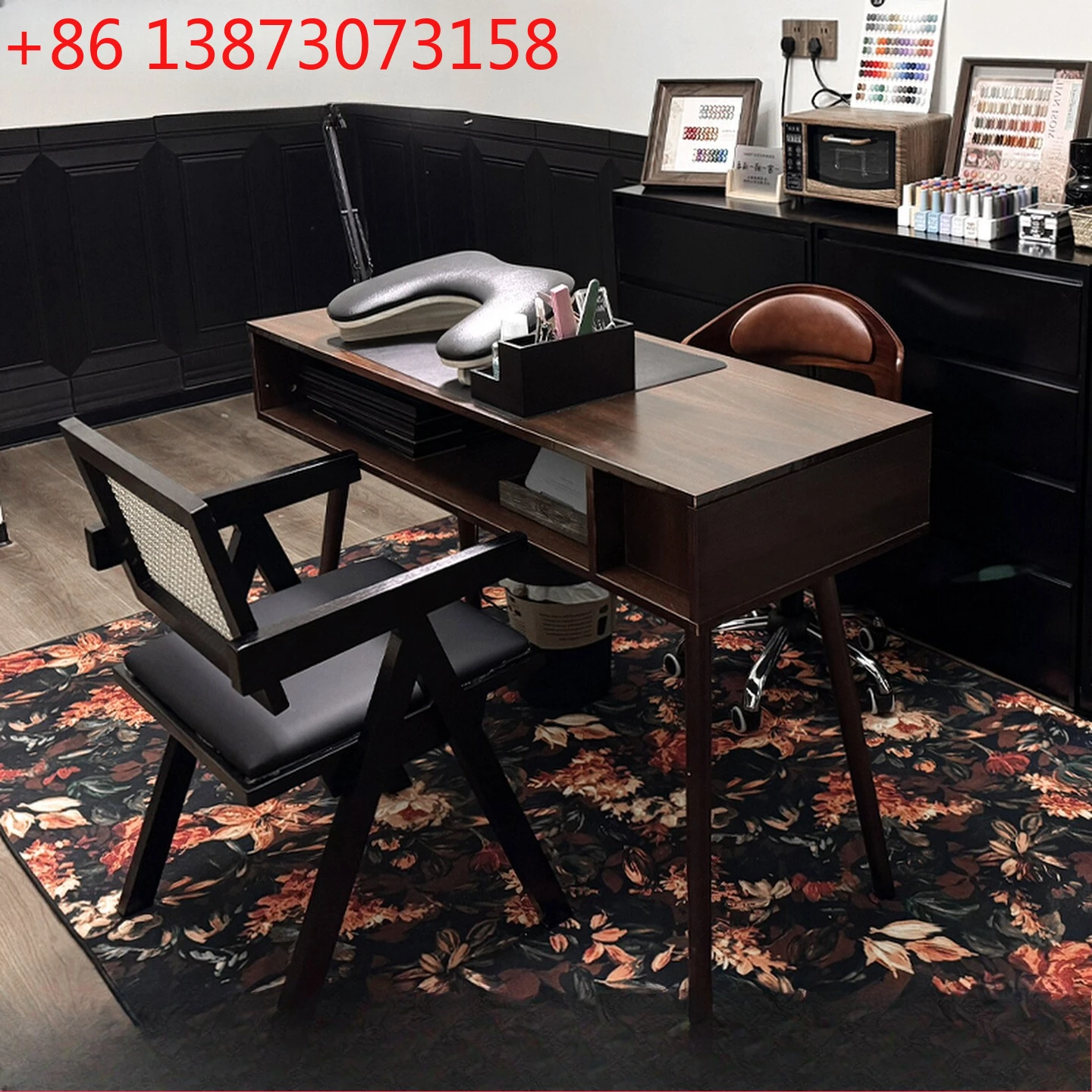 Nail art table and chair set light luxury high-end nail art chair customer  manicurist special chair medieval retro sofa