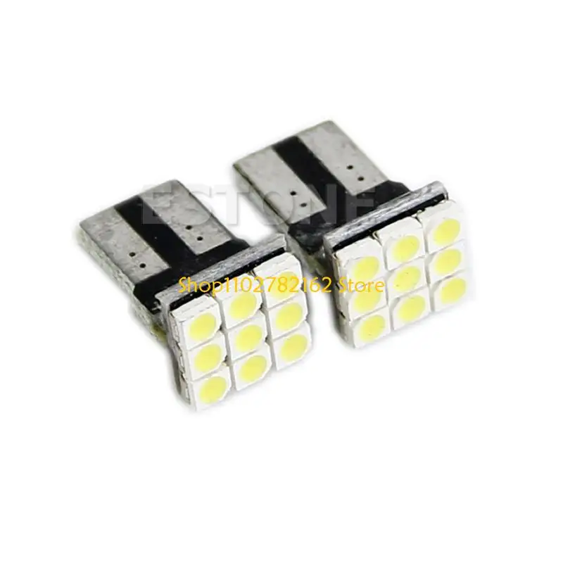 

547B 2Pcs T10 194 168 W5W 9 LED 3528 LED Bulb Car Headlight Bulb Bright Automotive Fog Lamp Bulb Easy to Install