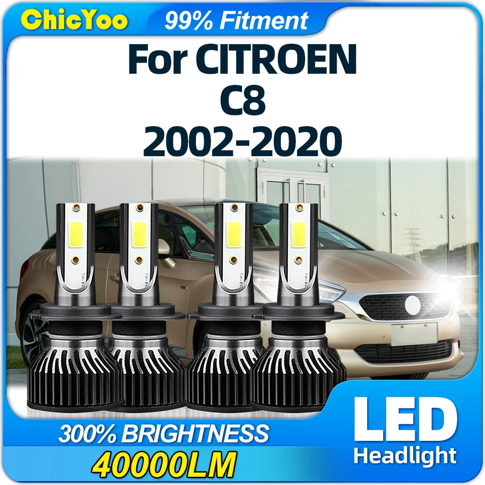 6000 лм, H7, лампы для передних фар, 12 В, Φ 2002 K, белые Автомобильные фары для CITROEN C8 2016-2015, 2017, 2018, 2019, 2020,